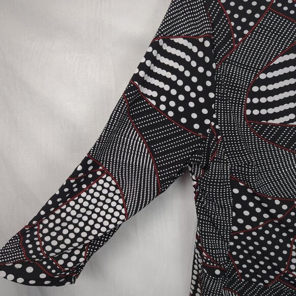 Rekucci 3/4 Sleeve Polka Dot Midi Dress - Picture 4 of 5